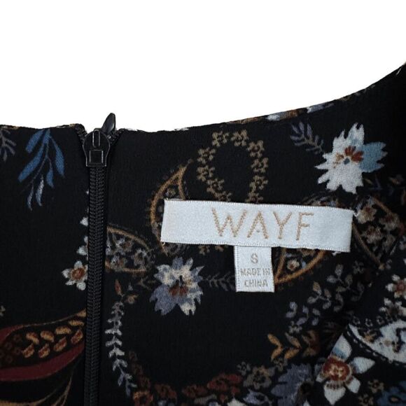 WAYF Womens Multicolor Floral Long Sleeve V-Neck Shift Dress Size Small - Picture 4 of 7